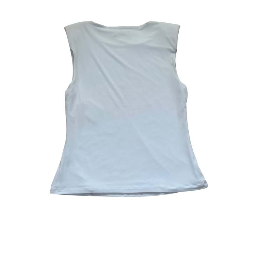 DKNY Suits Ice Blue Sleeveless Shell Top NWT Size L Shoulder Pads Career - Picture 7 of 16